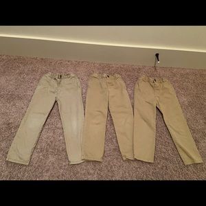 Boys 5T khaki uniform pants - set of 3